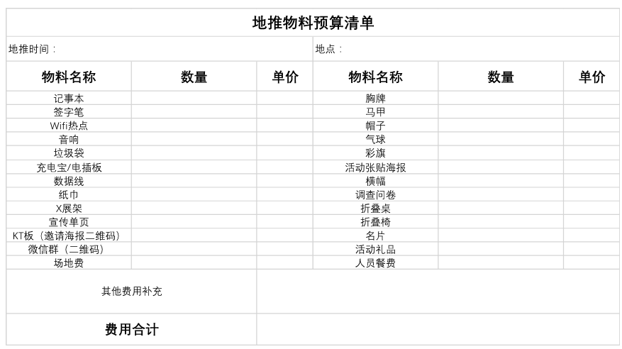 地推物料